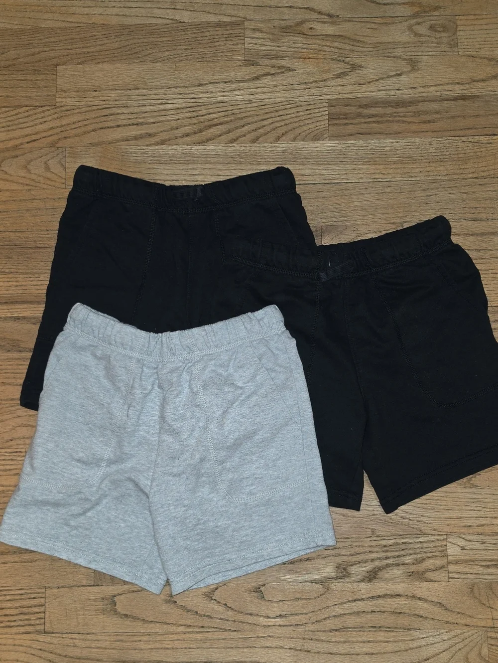 Carter's Boys Black & Light Gray Cotton Shorts Trio